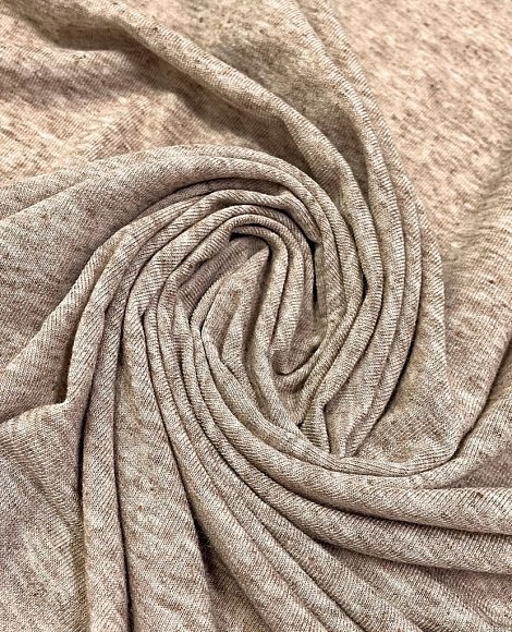 Трикотаж тонкий меланж какао